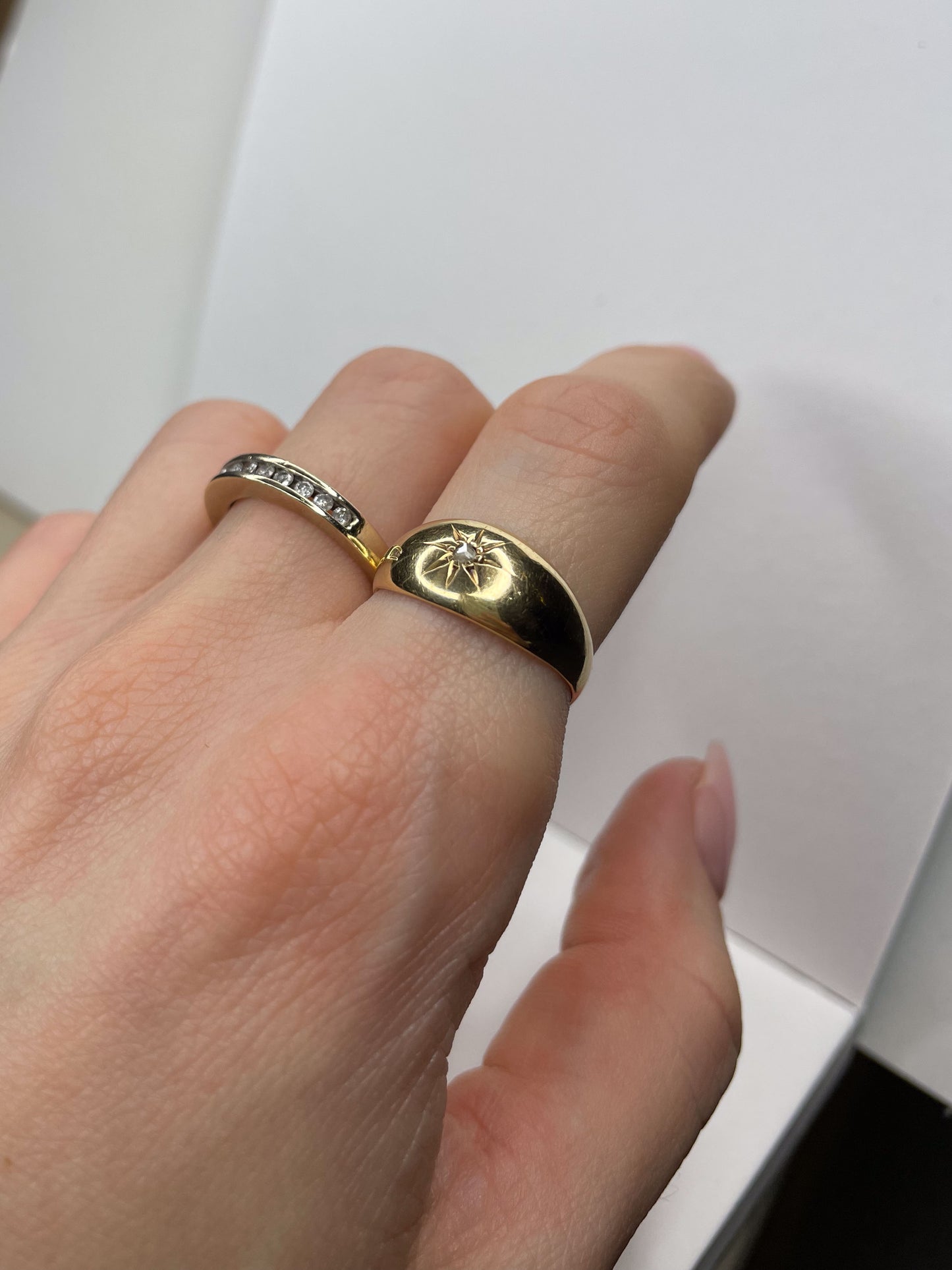 Grey Diamond Gypsy Ring